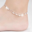 factory cheap eco-friendly fashion silver star multi-layers anklets for women