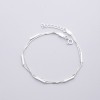 New dedicate 925 sterling silver bracelet with adjustable cuboid double lines bracelet for Women