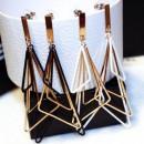 New fashion style hot crystal geometric metal triangle earrings real gold plated