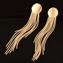 New fashion style long gold plated shining alloy tassel earrings