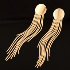 New fashion style long gold plated shining alloy tassel earrings