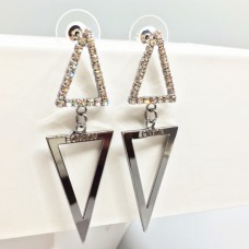 Fashion jewelry supplier wholesaler high quality glossy rhinestone triangles stud earrings