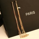 New fashion style long gold plated shining filament earrings for women
