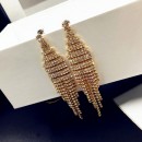 New fashion style hot sale real gold plated Rhinestone shining tassel earrings