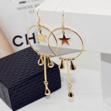 New fashion metal circle star water drop earrings anti-allergic dangling earrings