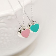 Miley popular Tiffany sorority words pendant colorful enamel love heart necklace for women