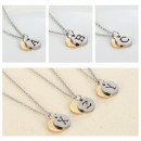 New pierced DIY hollow alphabet charm necklace stainless steel carved letter logo necklace