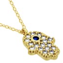 Miley popular sorority sisters Hamsa necklaces hand of Fatima with cubic zirconia for girls