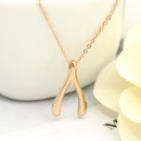 Fashion lucky wishbone pendant necklace hot sale jewelry gift for women