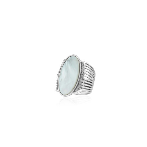 white opal ring