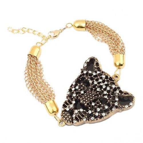 Rhinestone Leopard Bracelet