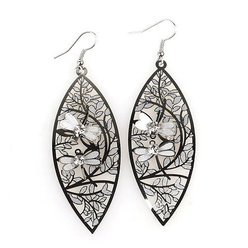 Butterfly Oval Earrings